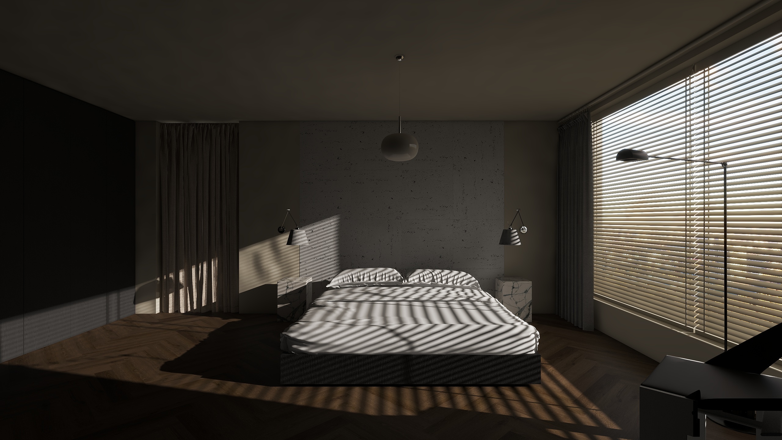 境屿丨无界筑造-极简卧室-装修设计方案