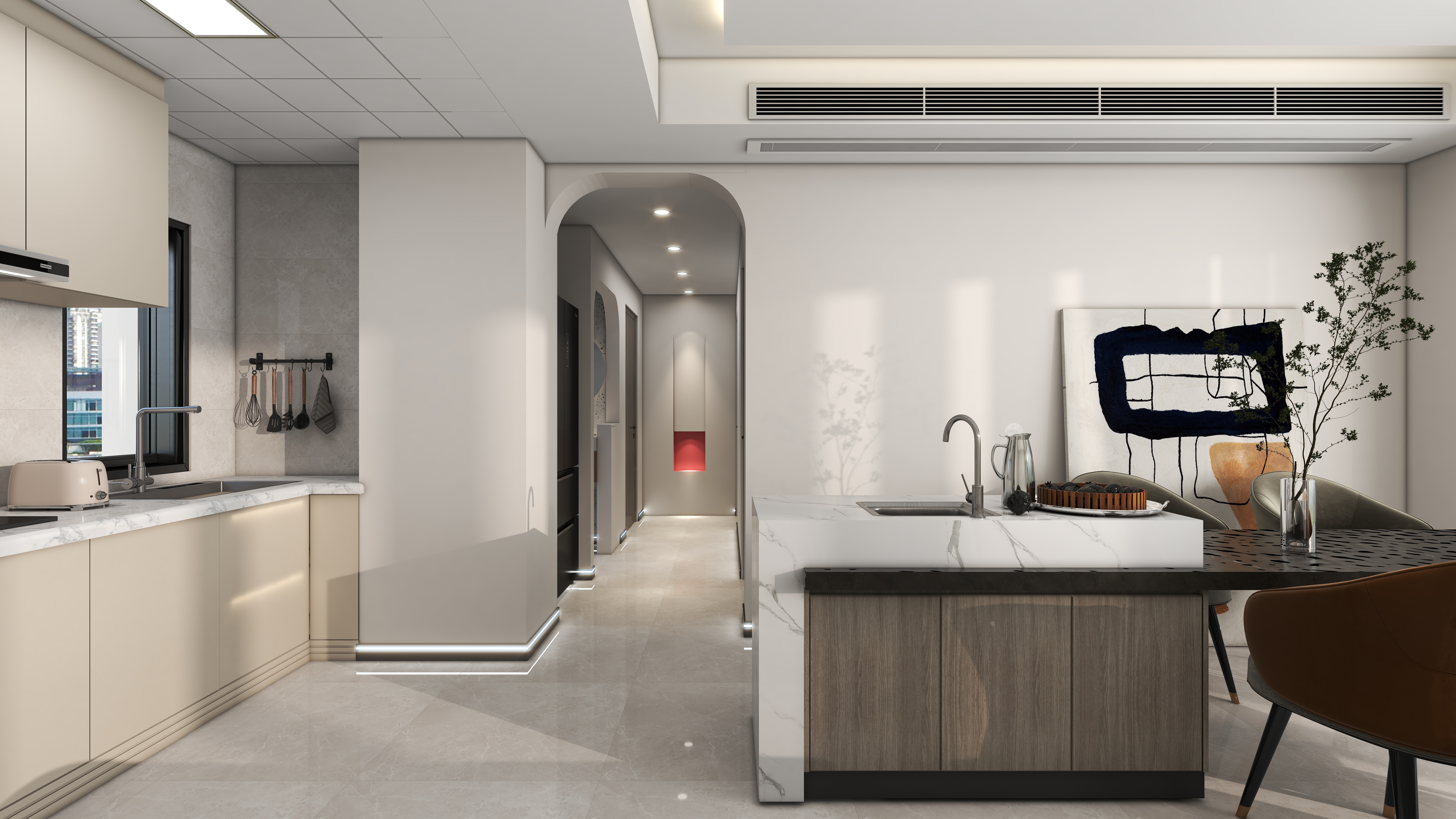 浦月-奶油风98m²中丞时代天樾-装修设计方案