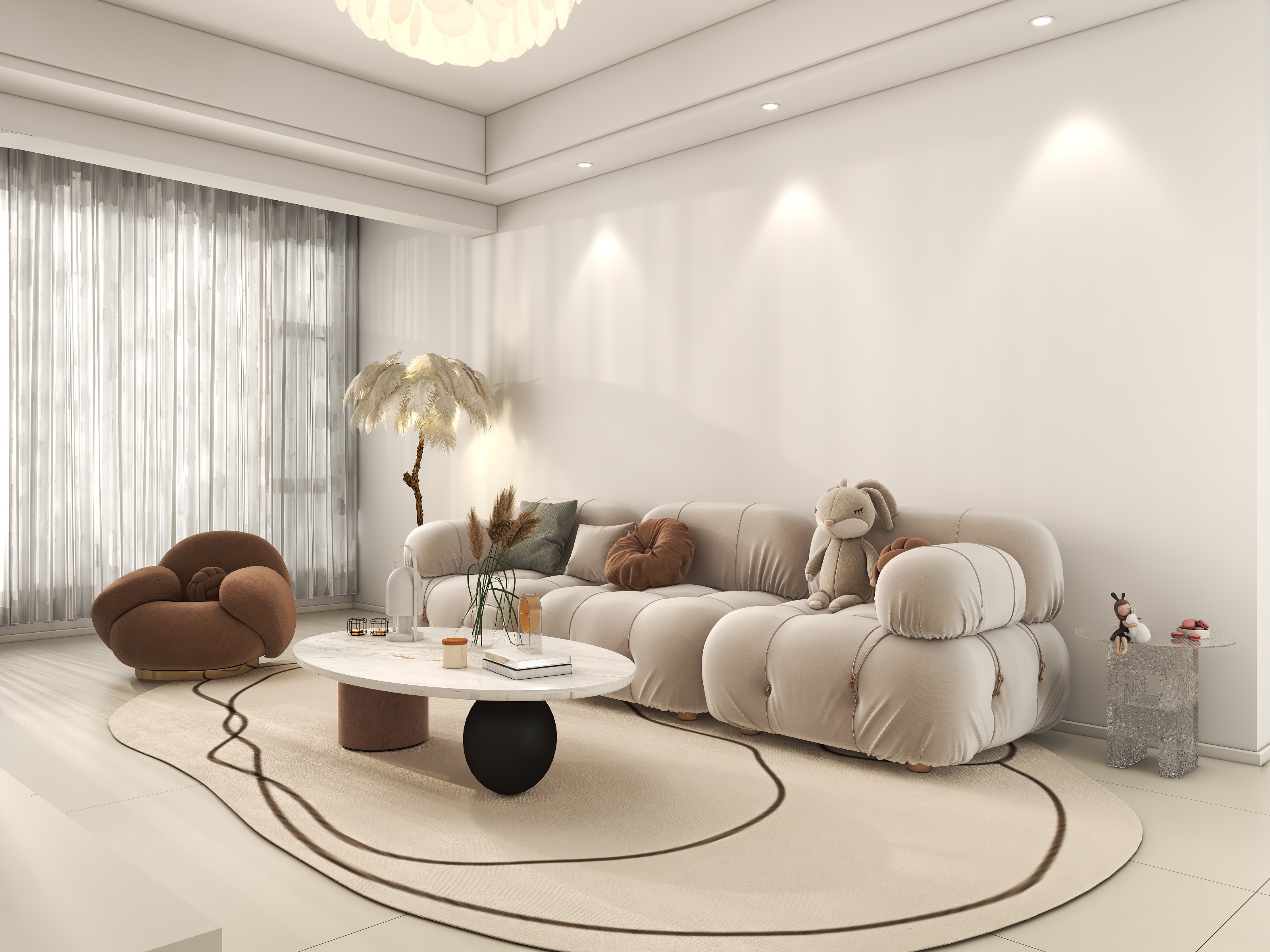 星家全案设计-郴州玺悦府简约奶油装修效果图