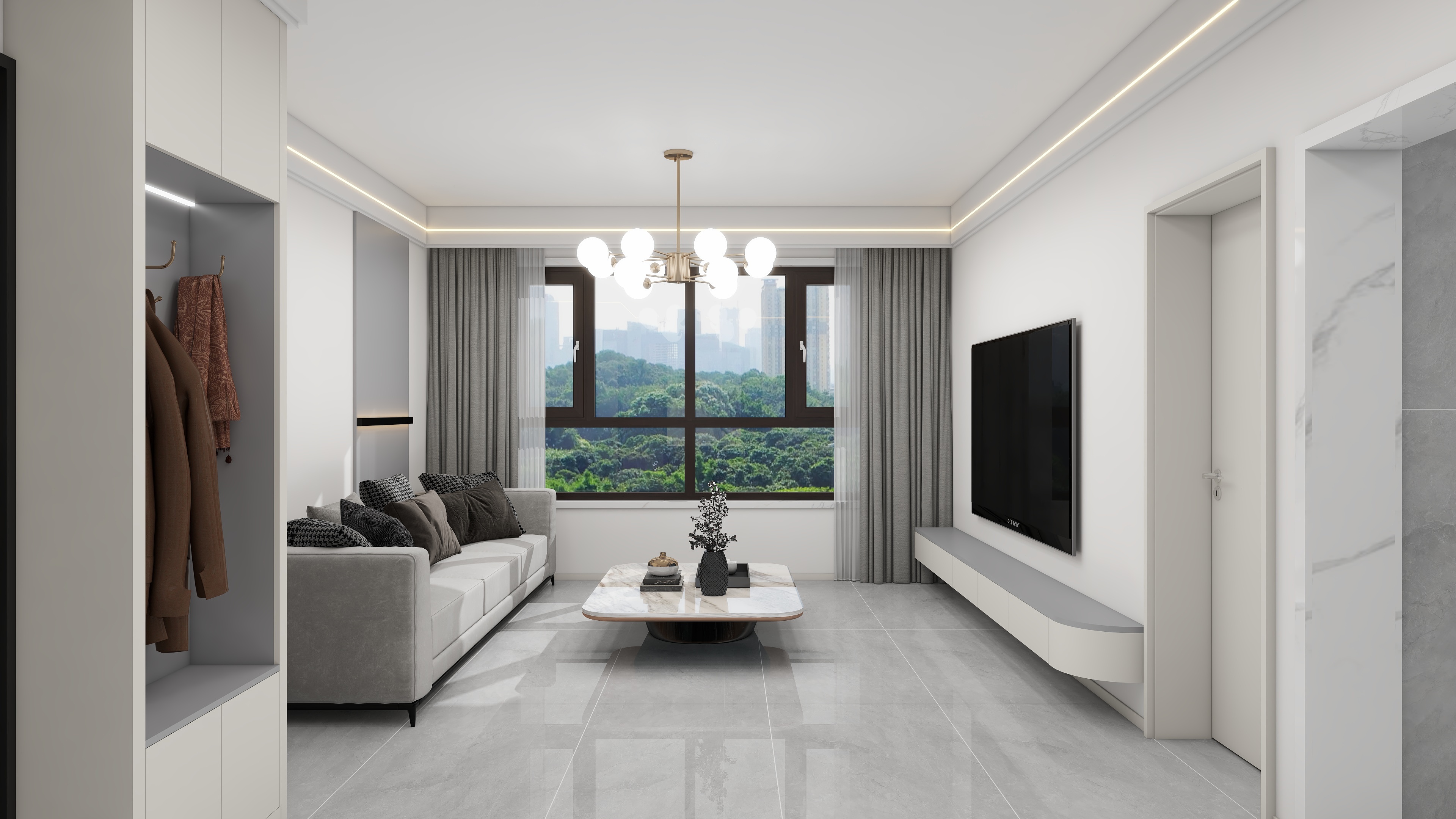 衣大路-87㎡2室装修效果图