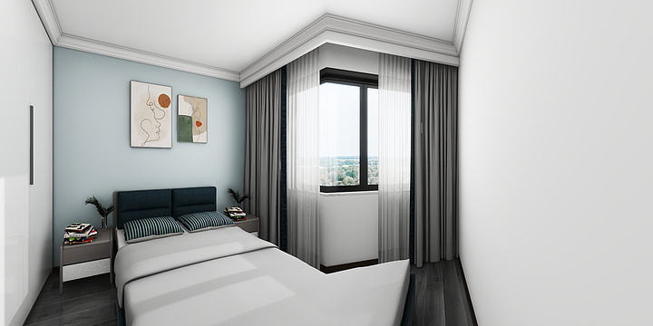 栗子在线绘图-139现代客厅主卧-副本-装修设计方案