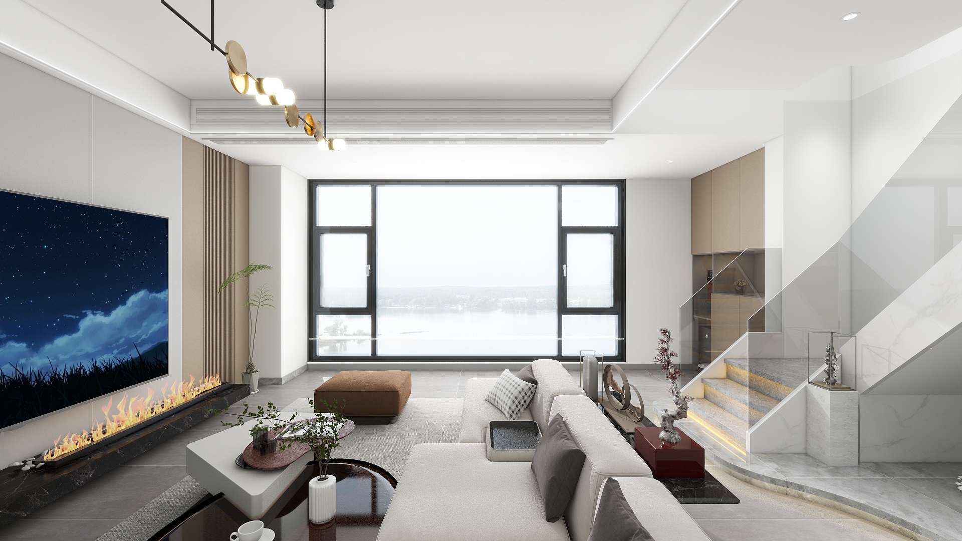 Me可爱兔-重庆绿地18大平层复式-简约奶咖-装修设计方案