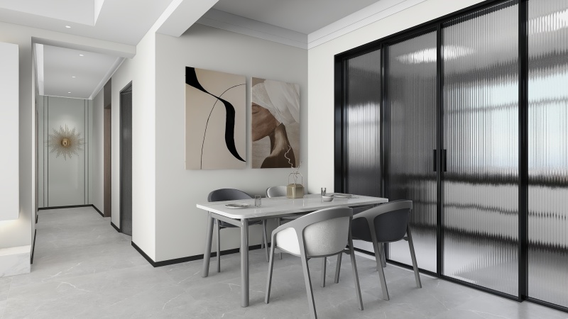 Contemporary Gray-White Dining Elegance