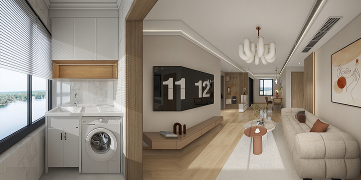 设计师月亮-大发铭悦四季  A2 189平原木奶油风-装修设计方案