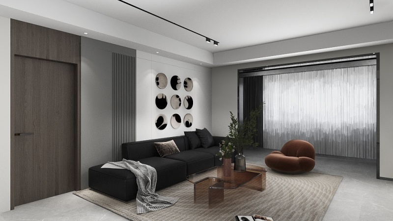 Modern Black-White Living Room Elegance