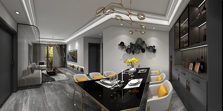 文竹装饰王益洪-龙樾2-1-13-2-黑白灰-装修设计方案