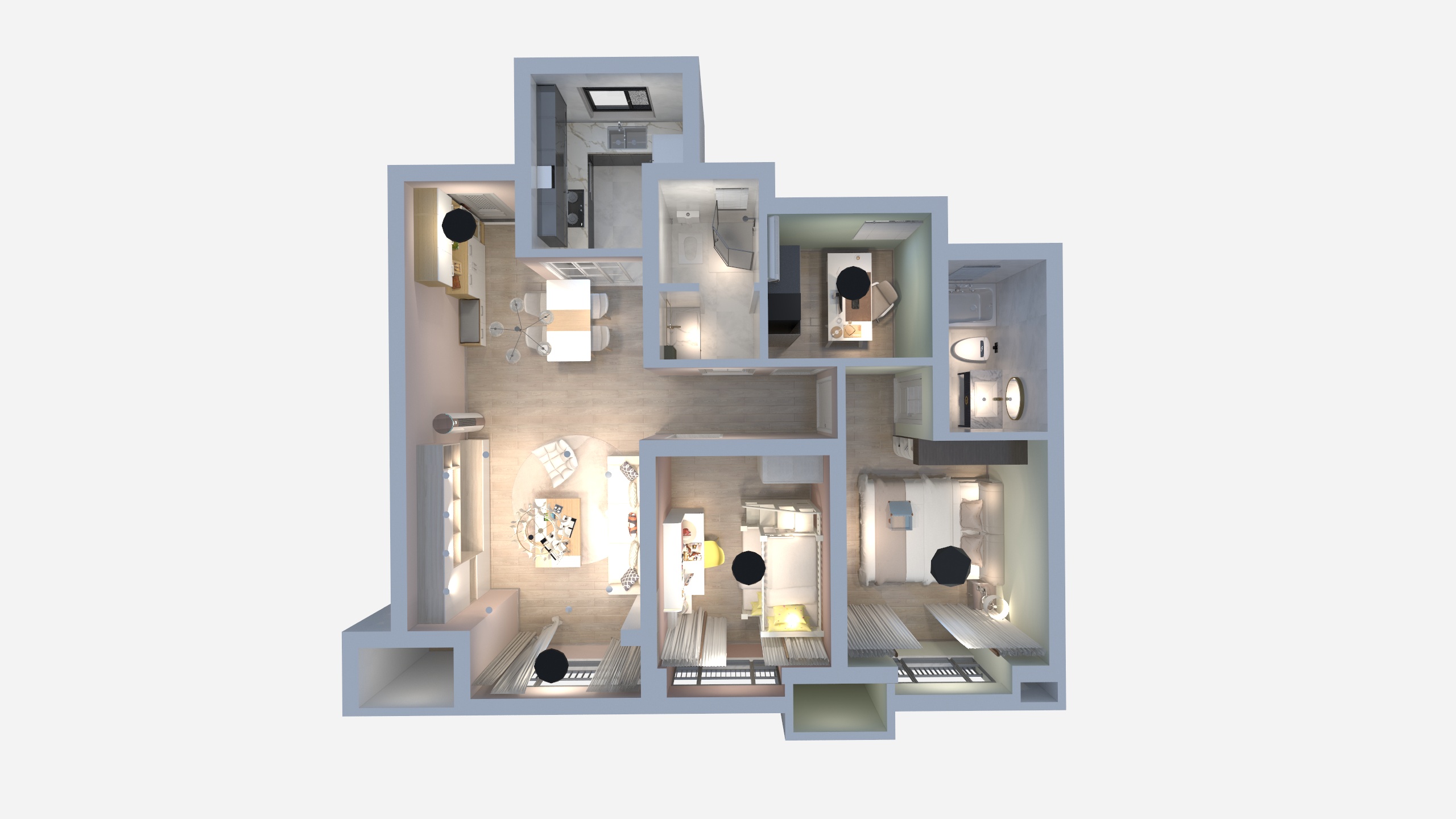 JSYdEwSh-景瑞誉璟天地96m平米现代简约-装修设计方案