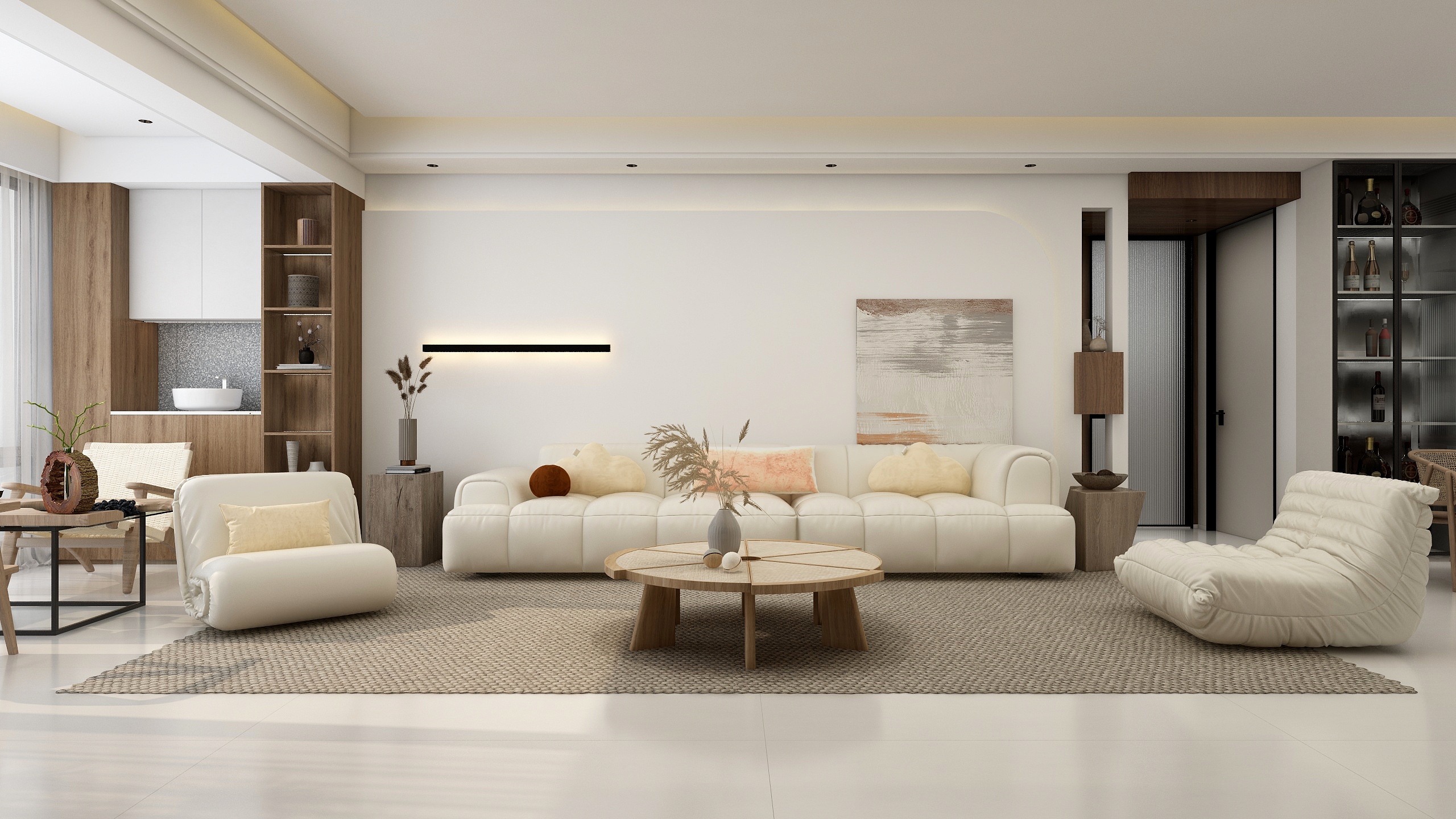 张煜强煜境设计-《SUPER》一154平米混搭原木四房装修效果图