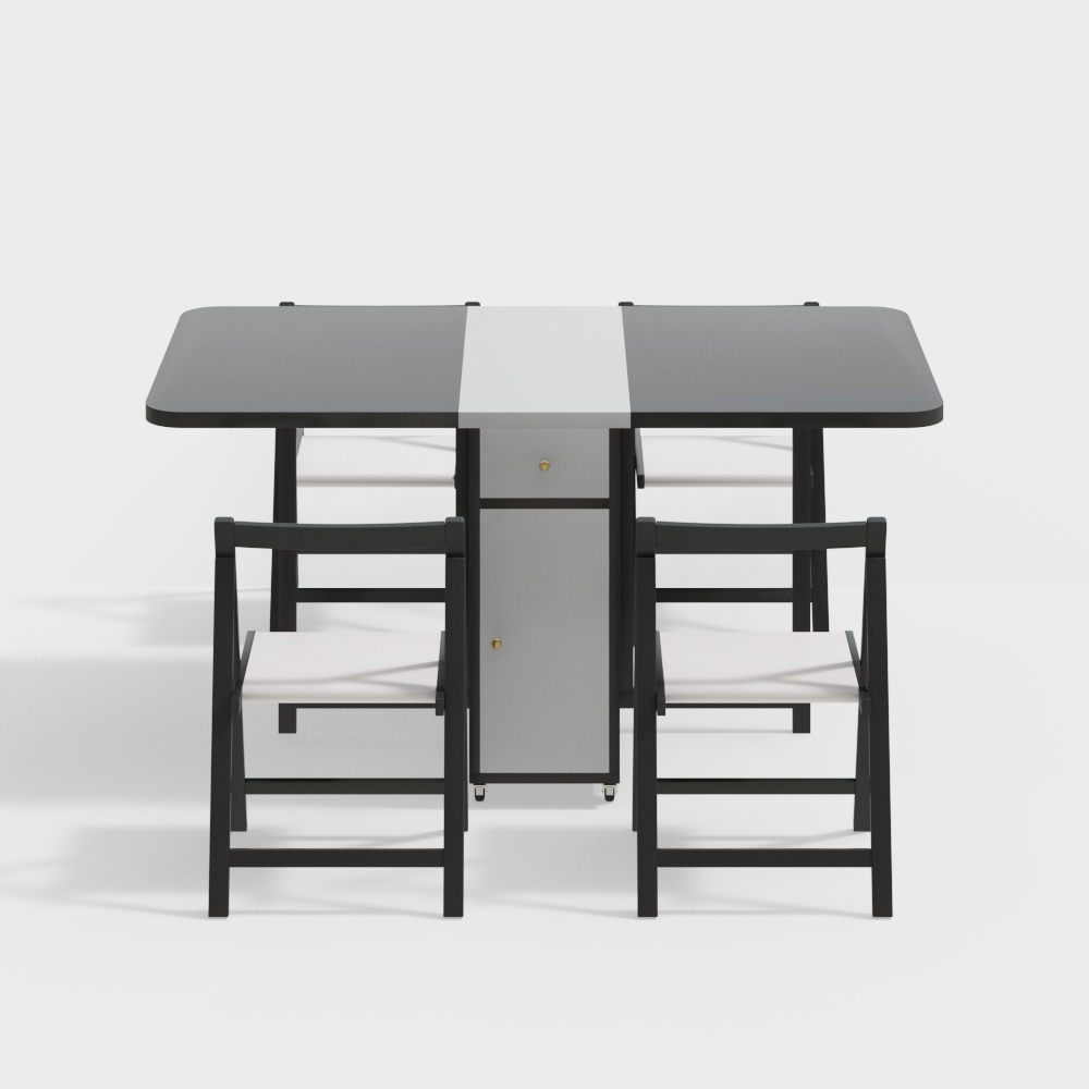 Ultic Juego de mesa de comedor plegable de 5 piezas rectangular gris moderno de 59"