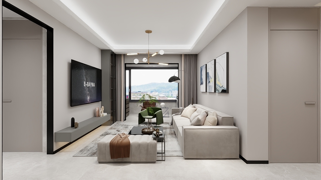 阳光下淡淡的幸福-路桥 易和苑 105-装修设计方案