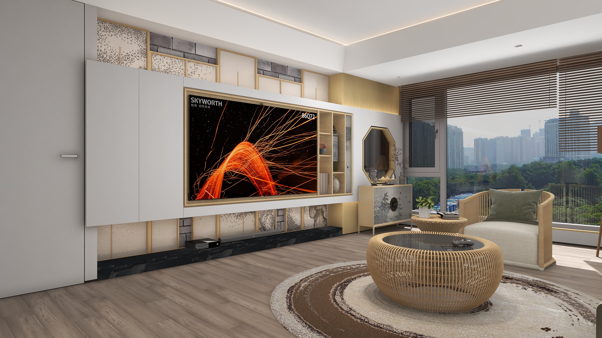 卿Design-卿设计-乙家101平三室新中式-装修设计方案