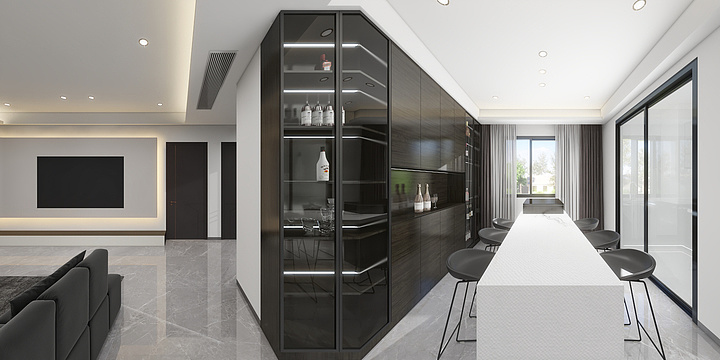 AAAAAA室内设计师-张博+7.7+客餐厅全景-装修设计方案