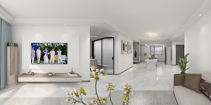 A釋能智A于强-汇诚九越106-灰色地砖-装修设计方案