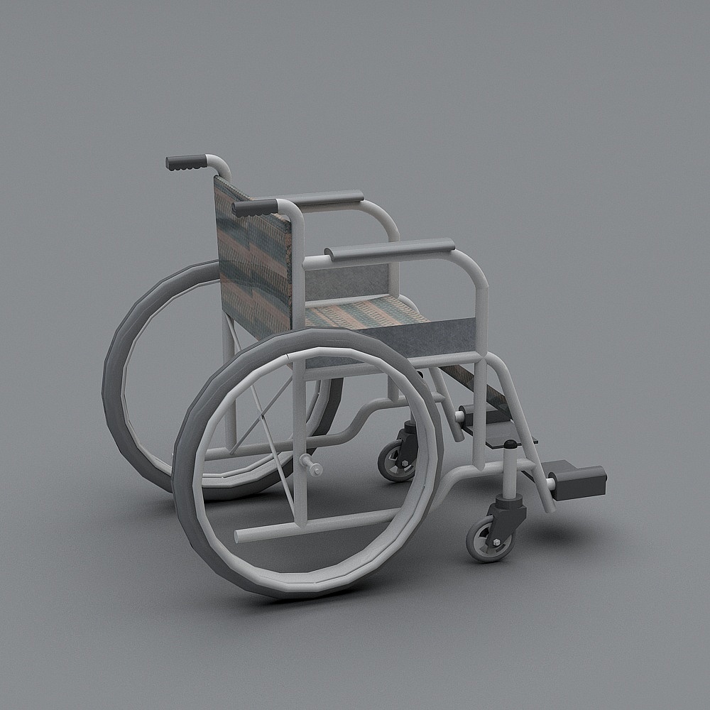轮椅车001--私蓄素材3D模型