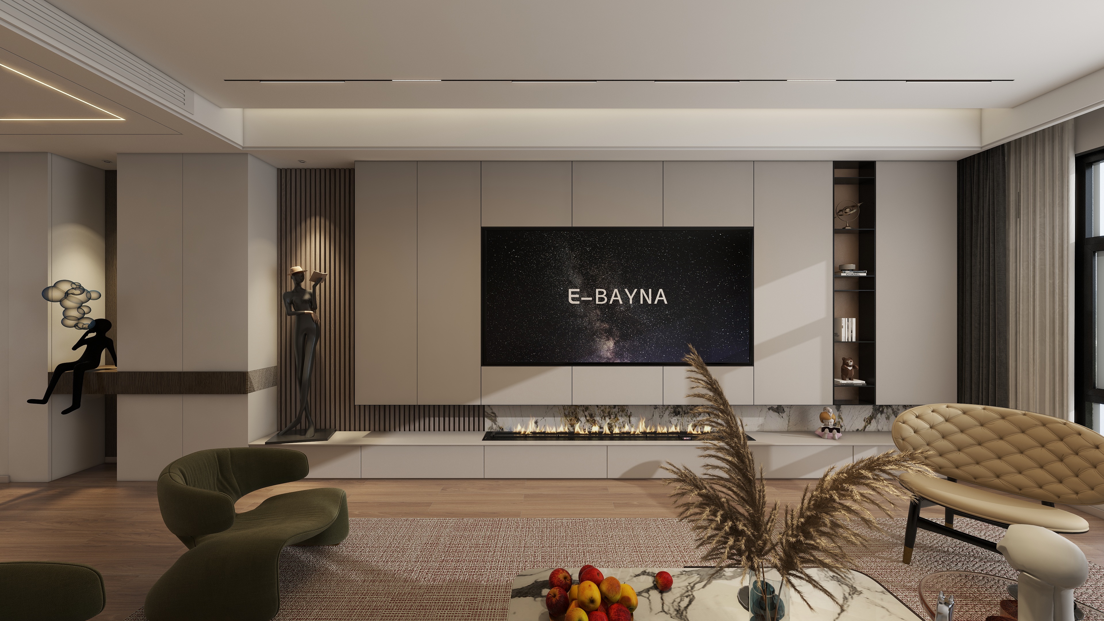 WN-现代简约、145㎡、4室装修效果图