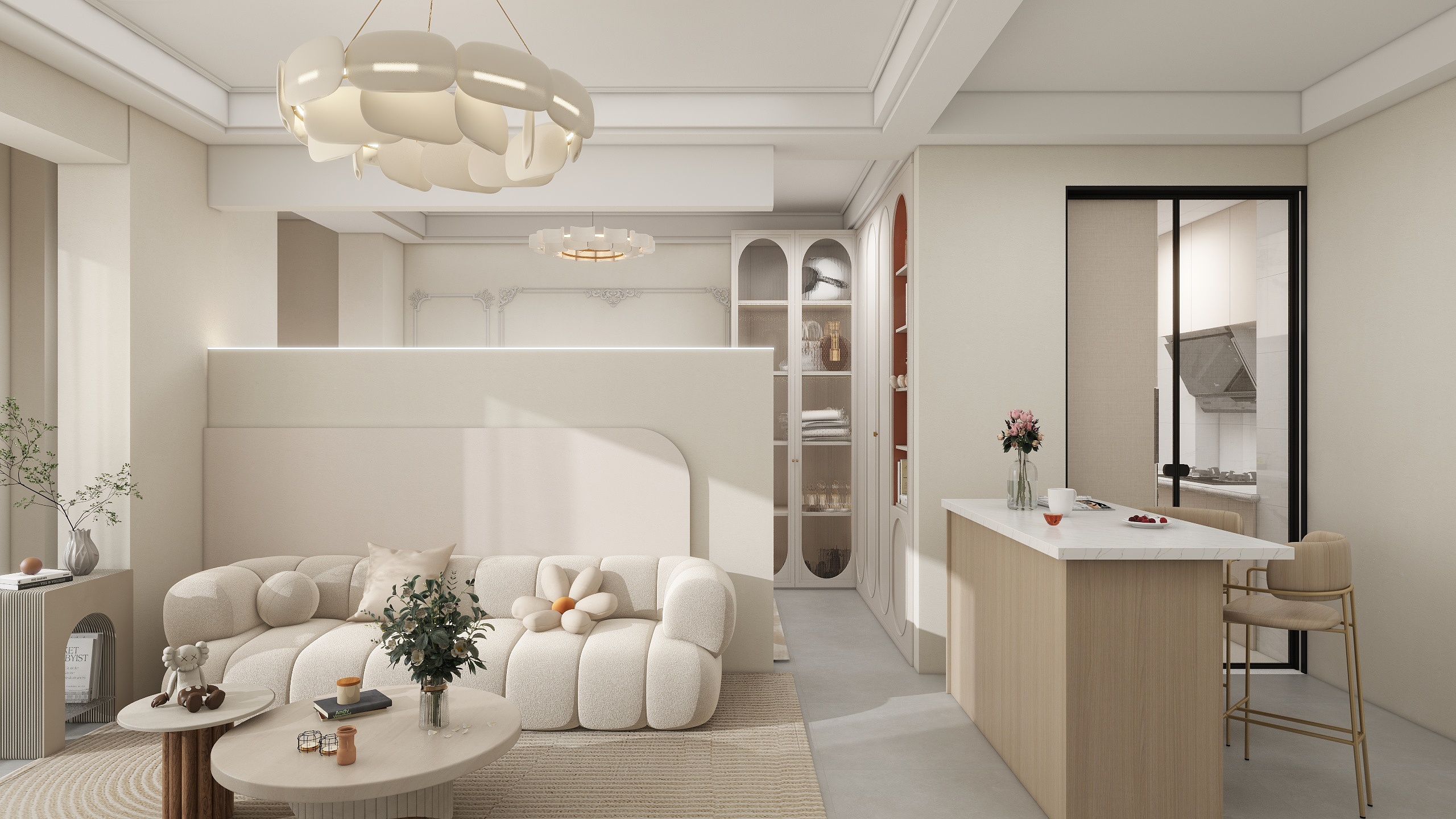 Qygbcfdm-奶油风单人公寓-装修设计方案