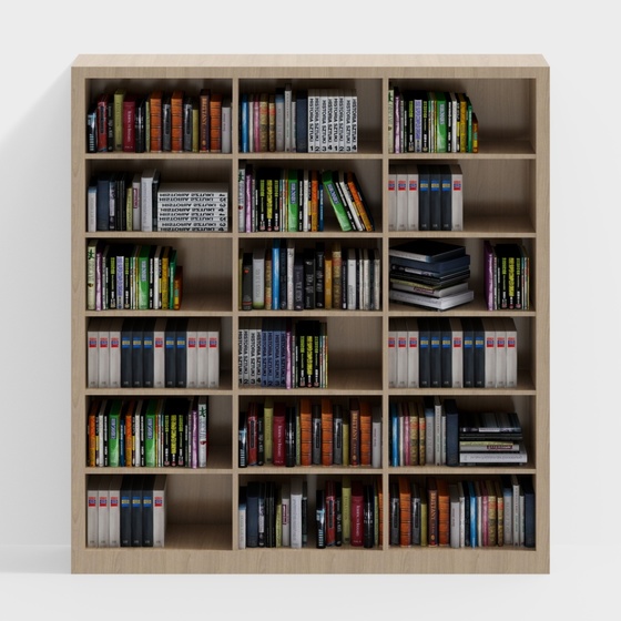 Elegant Black and Brown Library Reading Area Bookshelf 3D Model