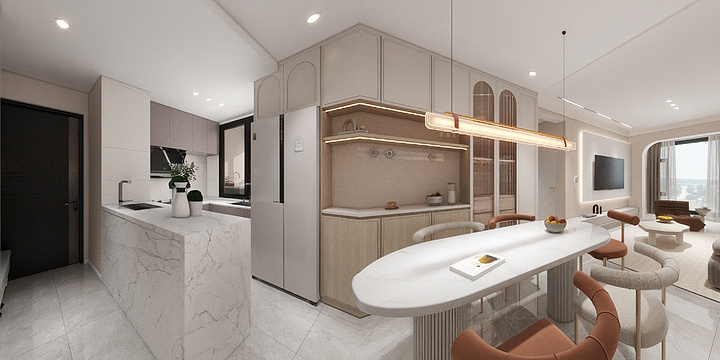 亖夕设计-中铁逸都李姐8-1-304雅居设计~简约风-装修设计方案