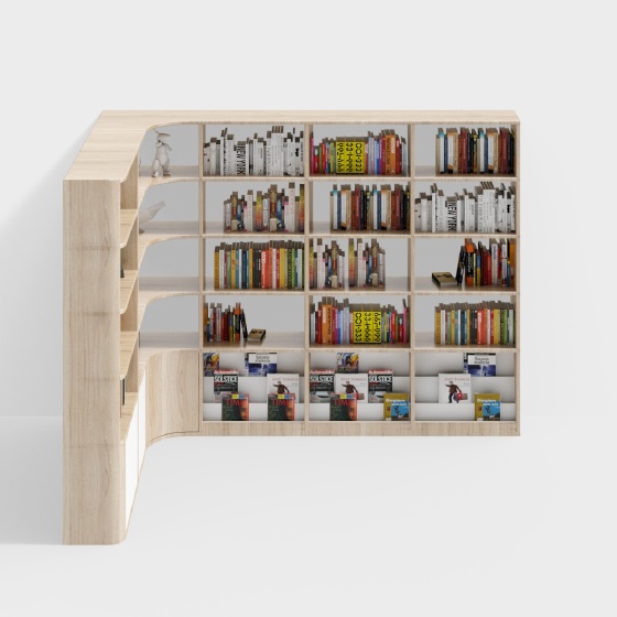 Library corner bookshelf