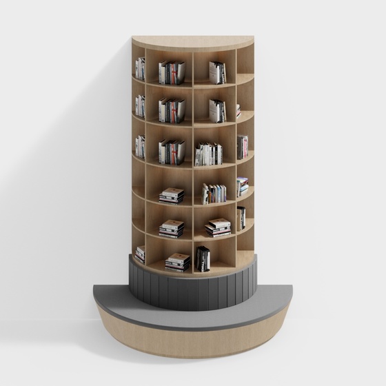 Library card base column bookshelf