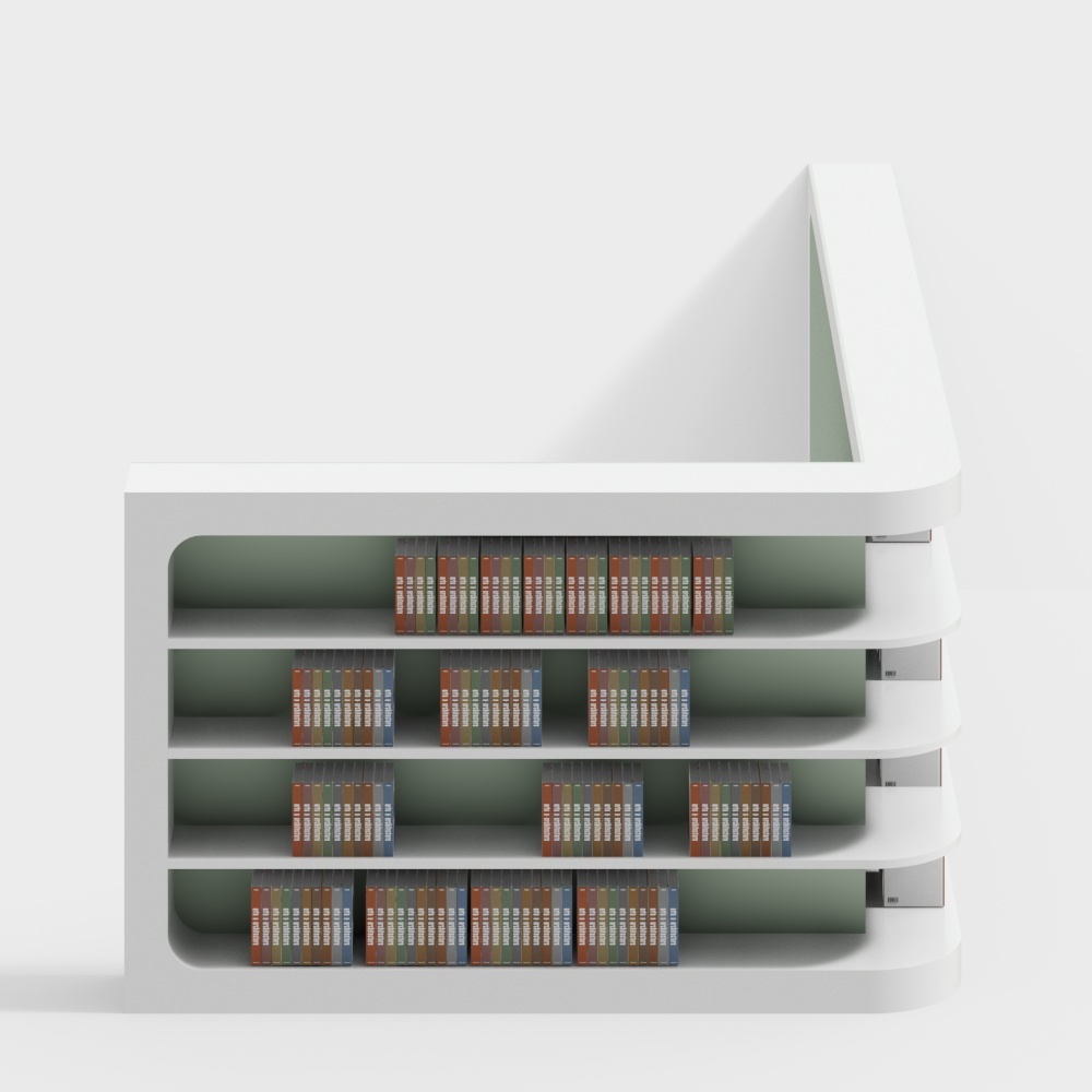 少儿图书馆转角书架3D模型