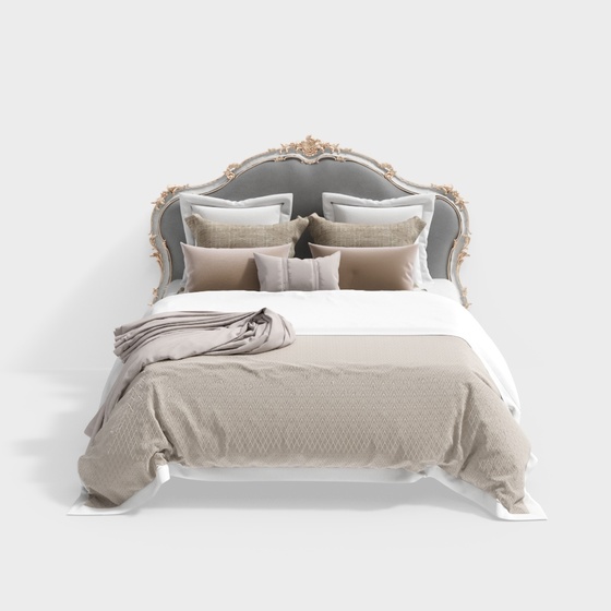 Simple European double bed