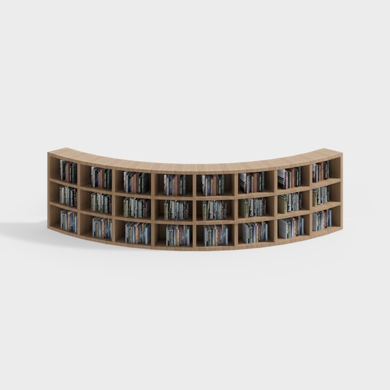 Library curved bookshelf