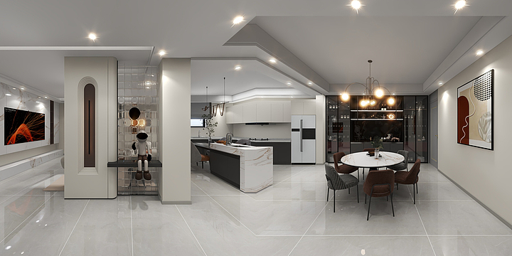 设计师陈玲LUEB-大平层270自建房7楼-装修设计方案