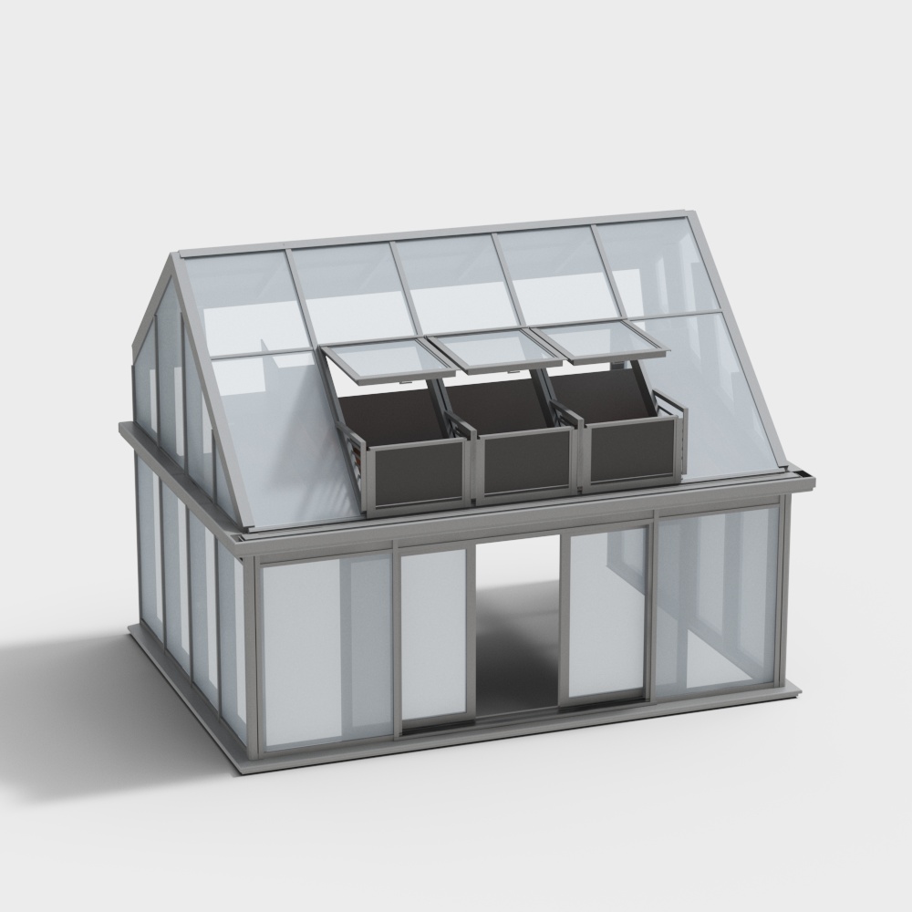 现代双门阳光房3D模型