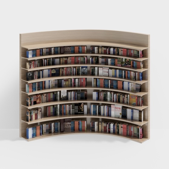 Bookstore curved bookshelf