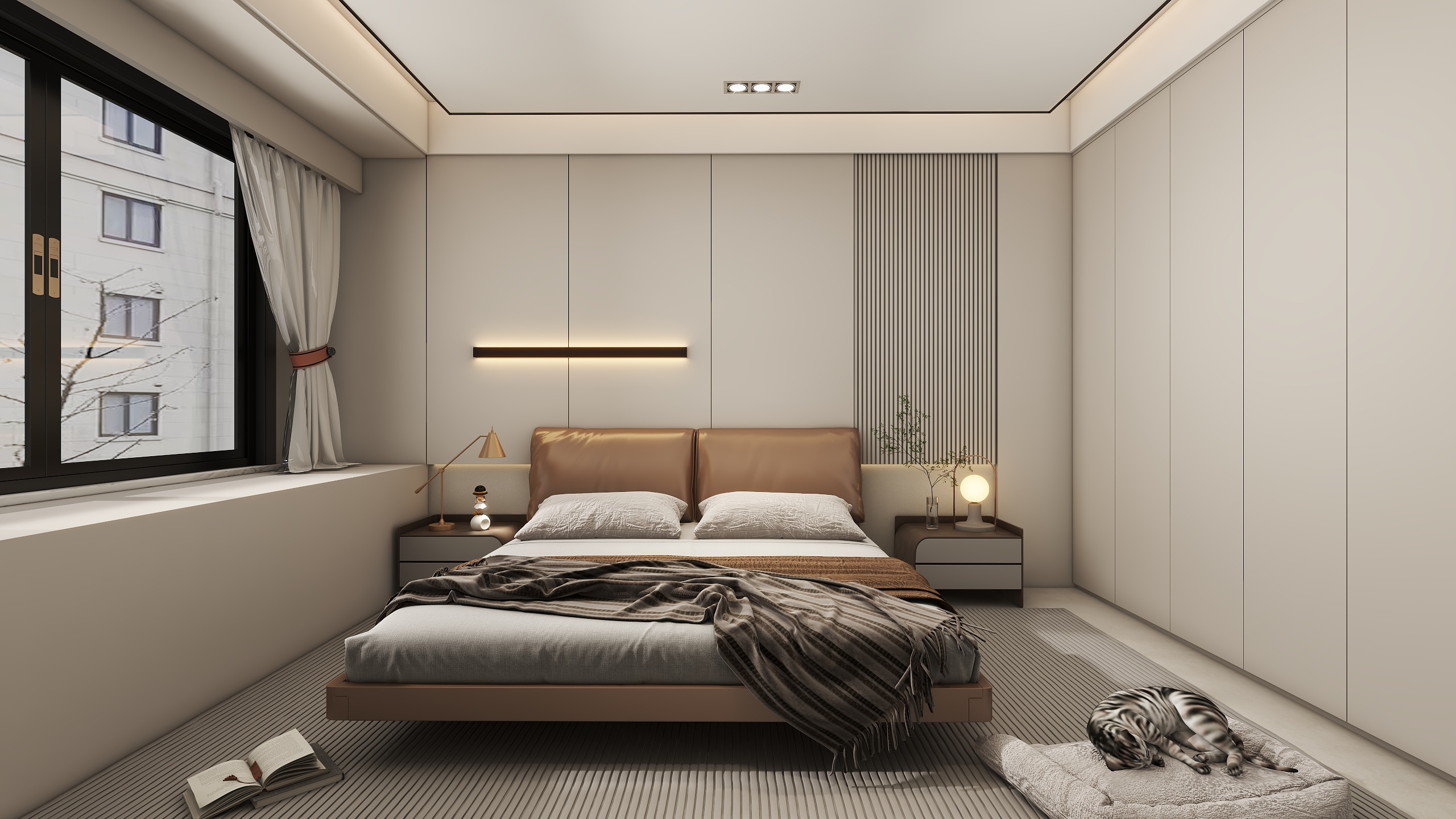 晴天效果图设计工作室-130平现代极简风-装修设计方案