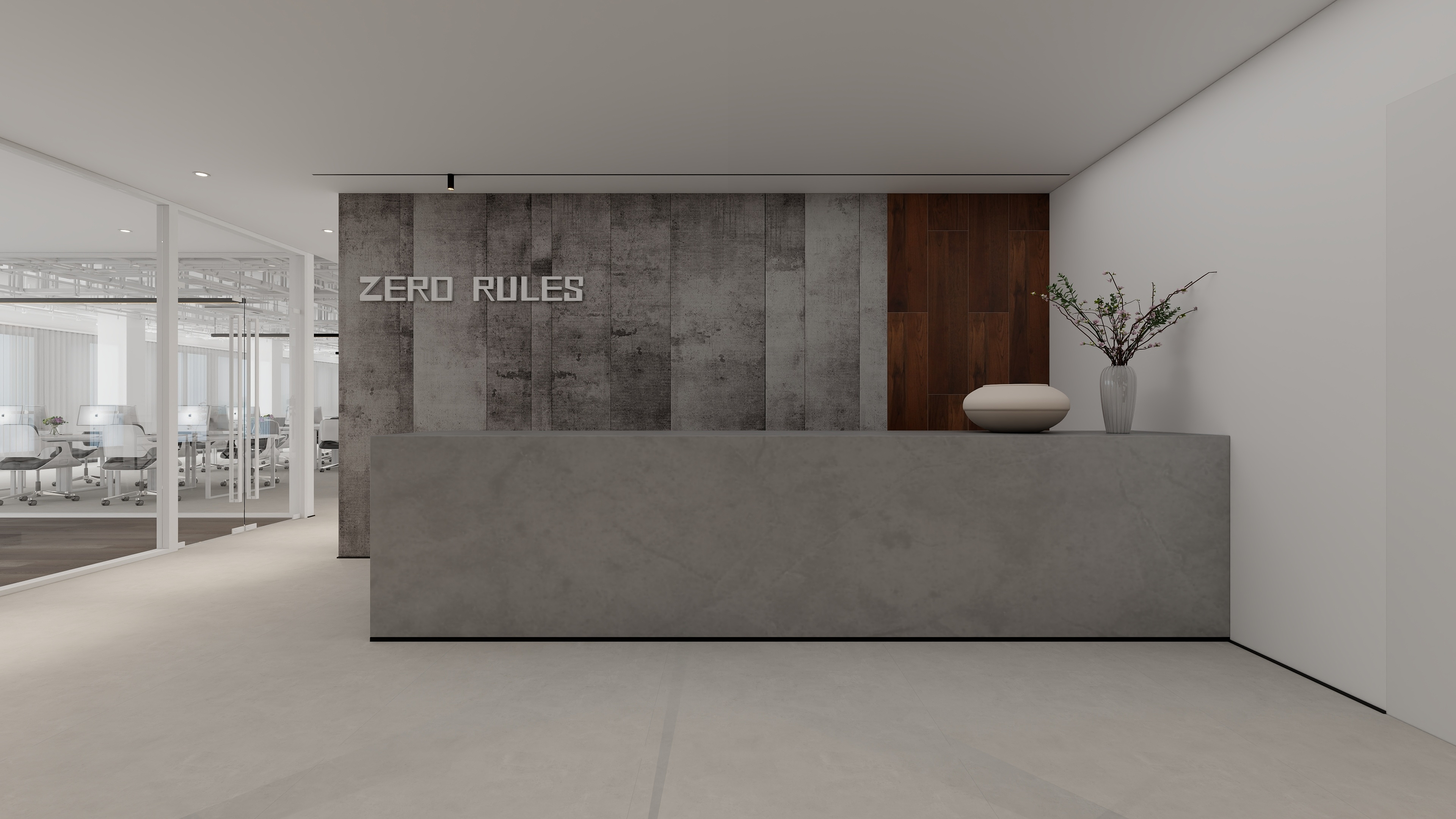 设计师丨胡月平-湾区一号-服装办公室装修效果图