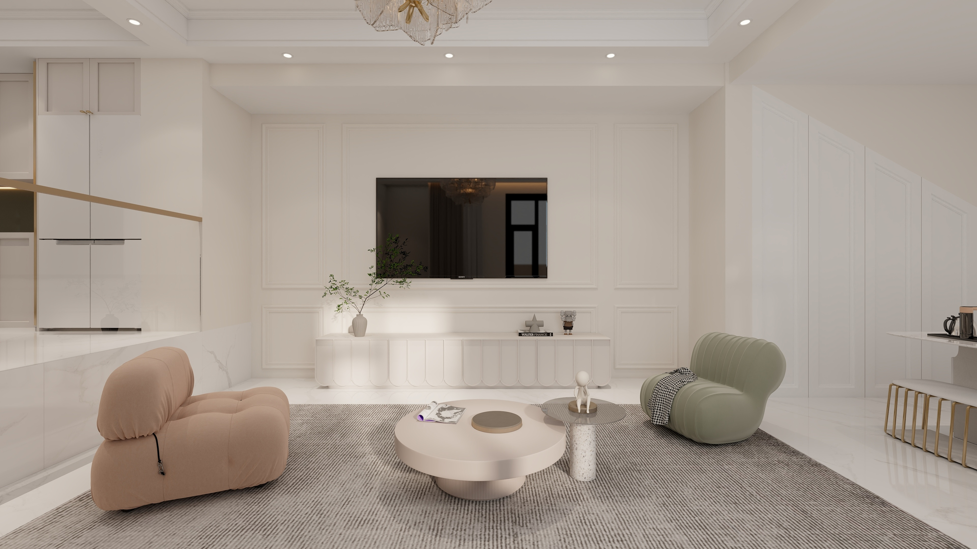 设计师丨胡月平-常平万科城田园139㎡4室装修效果图