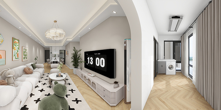 室内设计赵GS-华夏院子B2户型-奶油-副本-装修设计方案