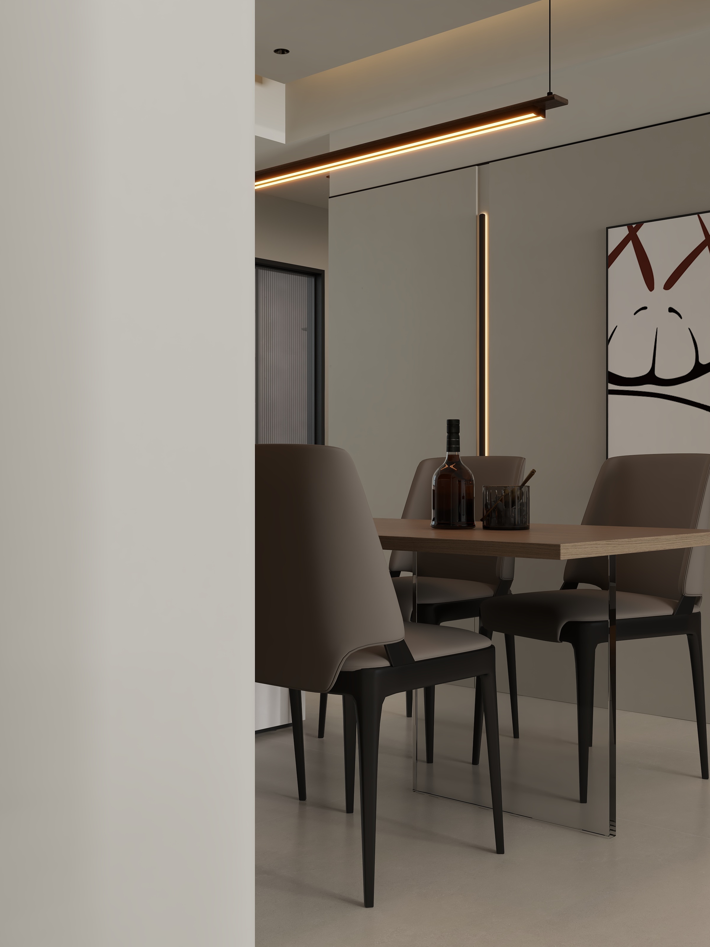 定北北-现代简约126平三居室（带灯光）-装修设计方案