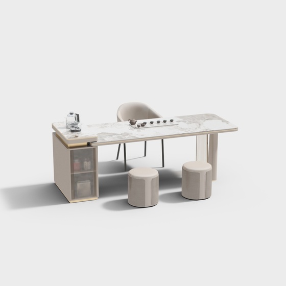 New Chinese style marble tea table and chair combination