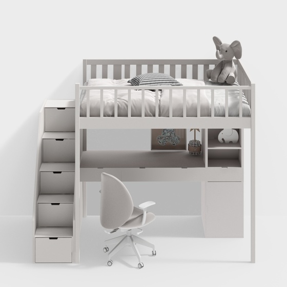 Modern children's bunk bed and table