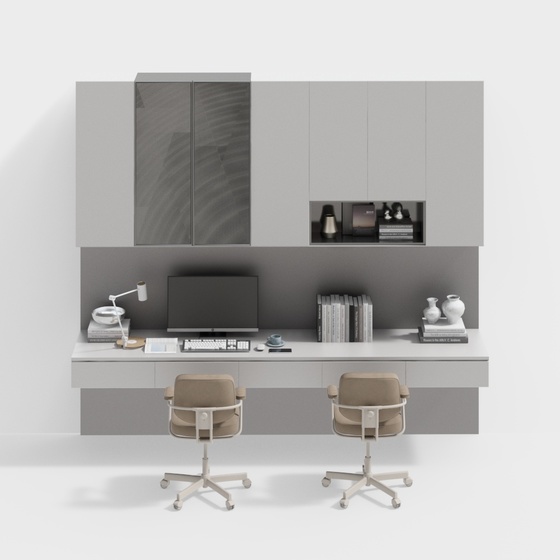Modern simple double desk