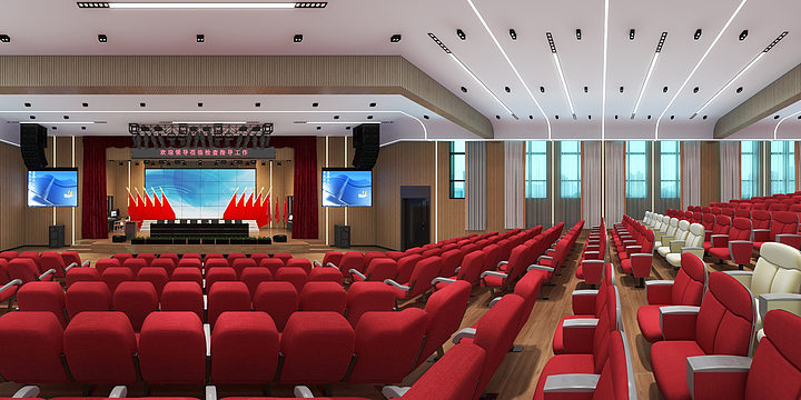 全案定制设计师丶赵引-十九中报告厅平面图-装修设计方案