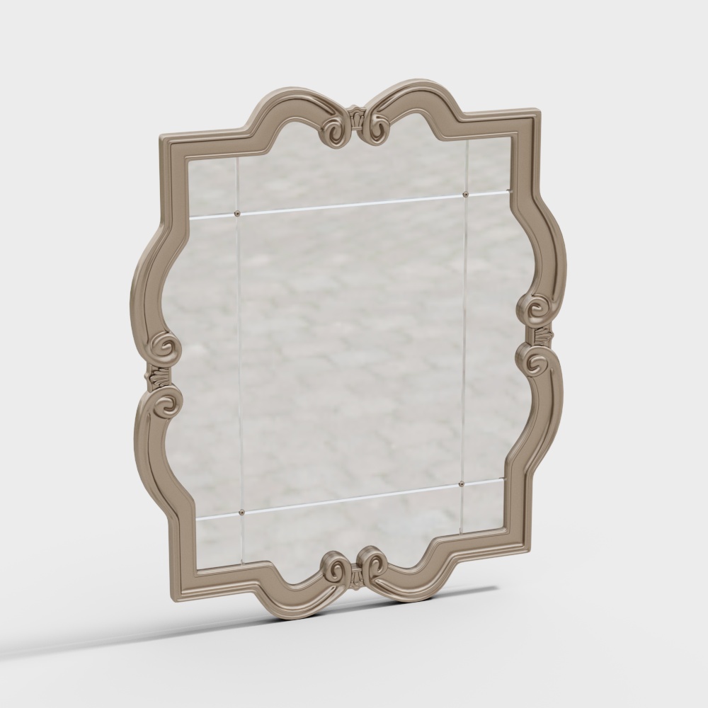 欧式雕花装饰镜四边3D模型