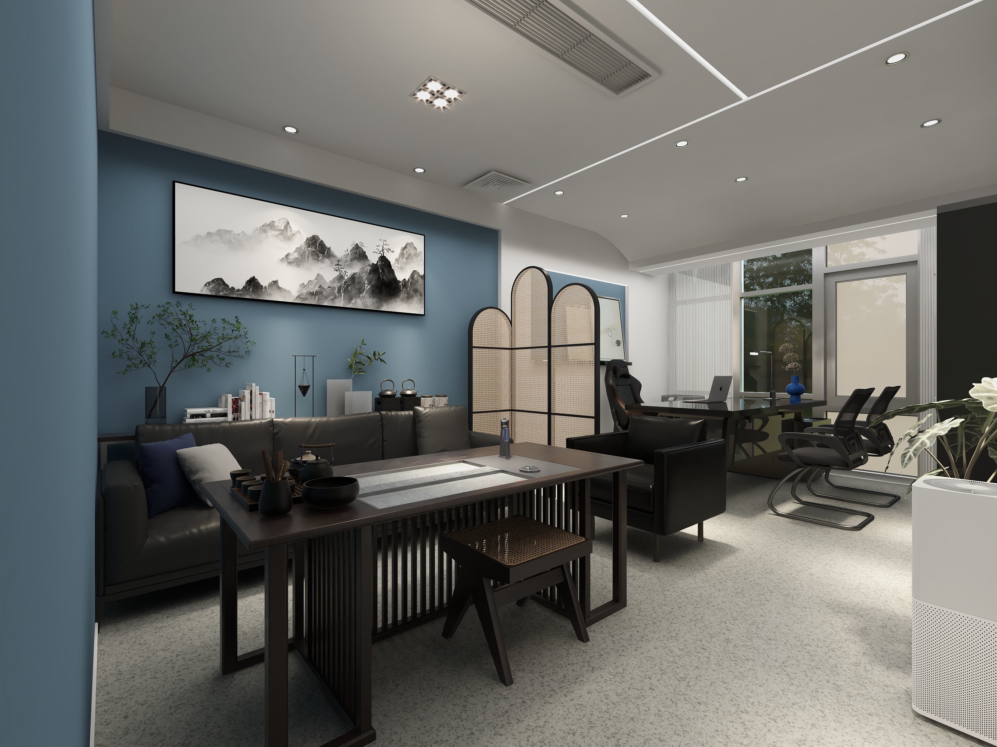 李君IID室内设计师-2307-K京-王总办公室改造-装修设计方案