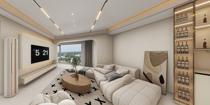 萬少DS-上甲御府奶油风-无主灯-装修设计方案