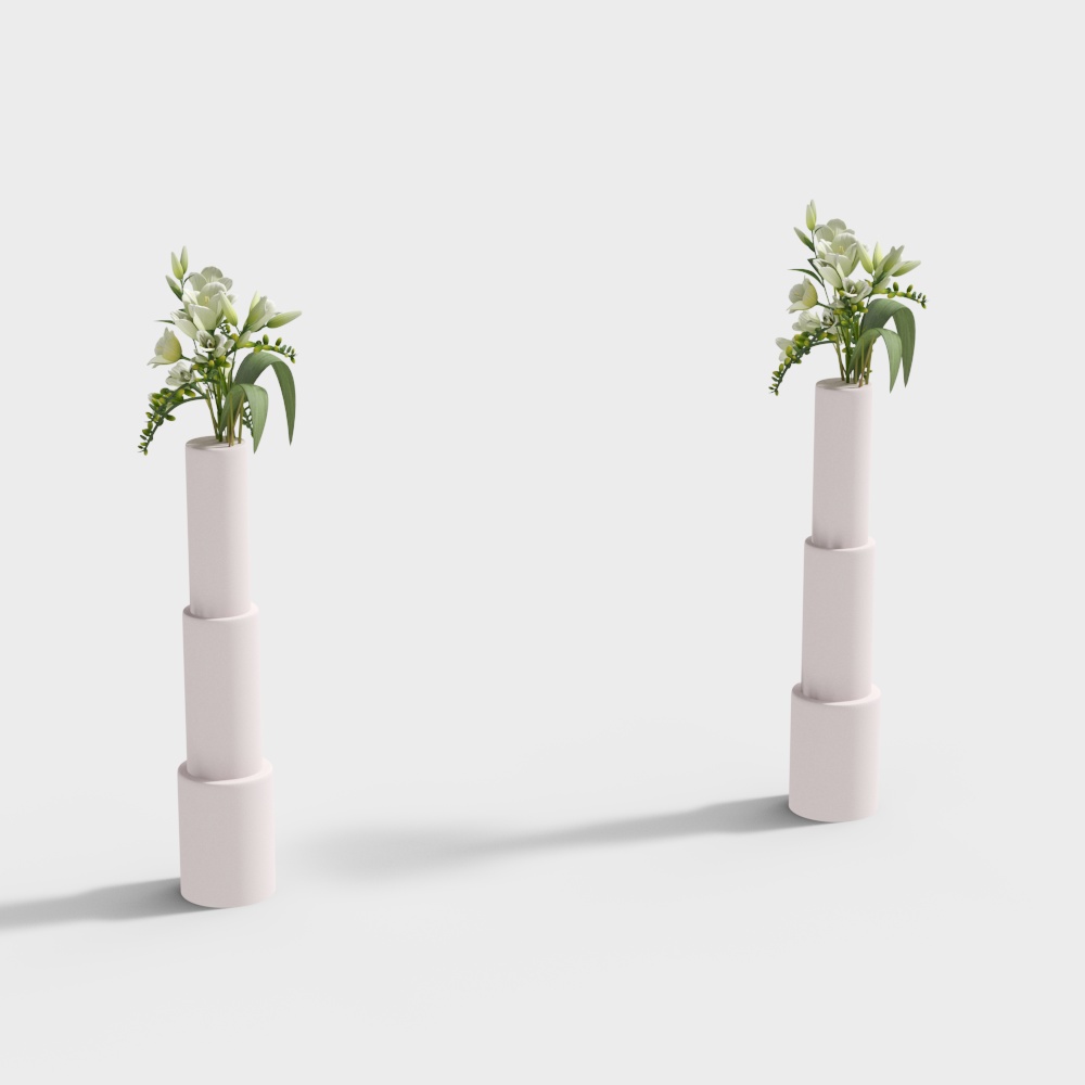 草坪婚礼花柱3D模型