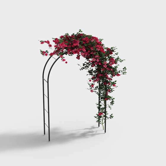 Outdoor Wedding Flower Door 3D Model in Black