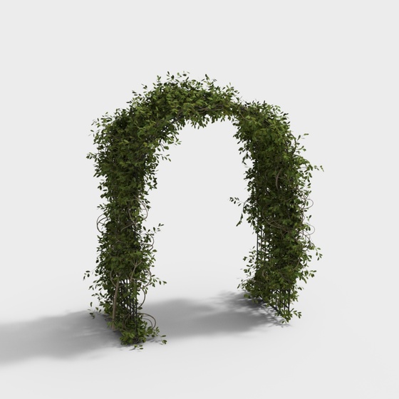 Gray Lawn Wedding Vine Flower Gate 3D Model