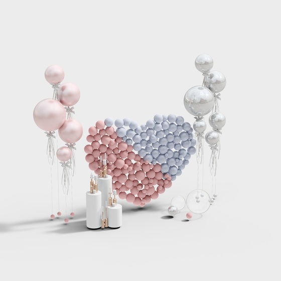 Gray Outdoor Wedding Balloons Chenmei Decoration 3D Model