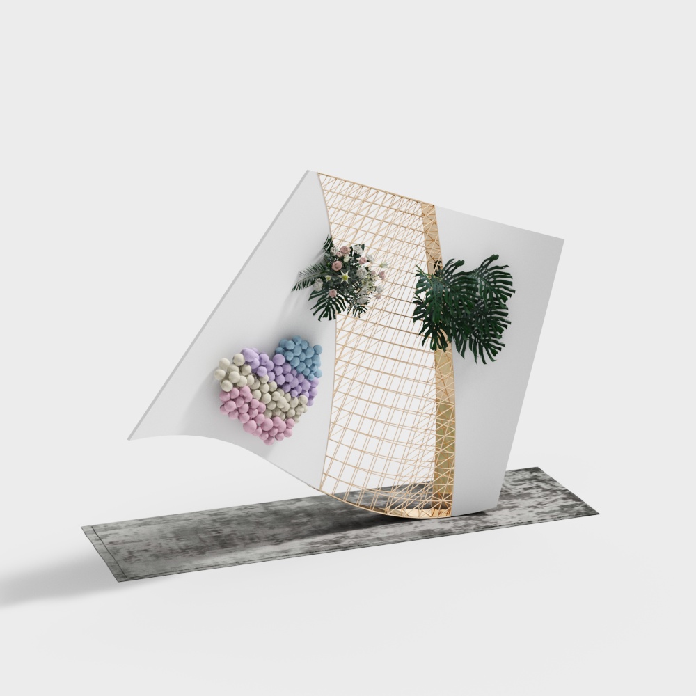 室外婚礼现代装饰3D模型