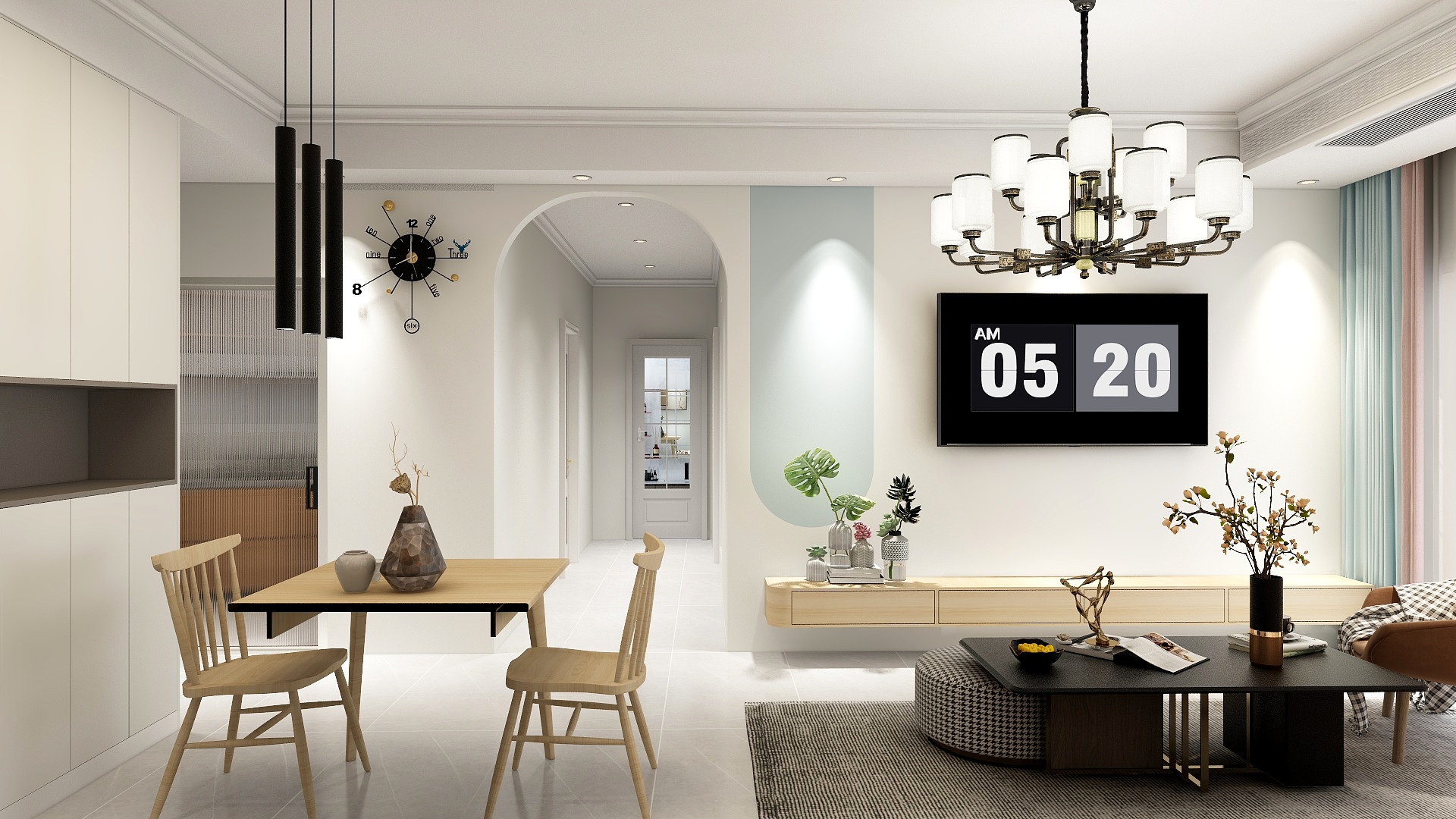 AI筑巢装饰-德信海德公园83.00㎡A2’3室2厅1卫1厨-装修设计方案