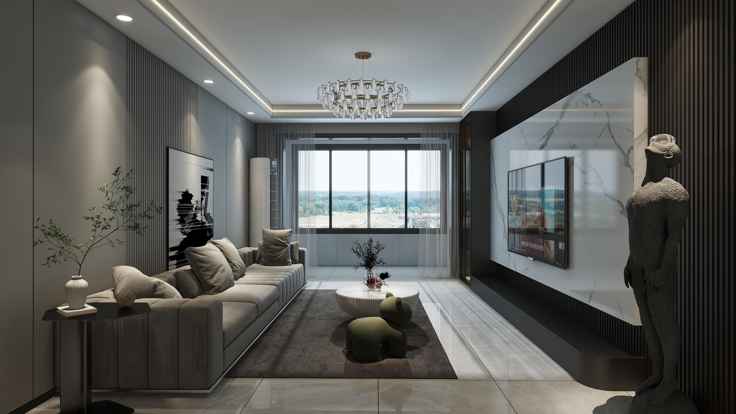 白告天-兰顿经典99㎡3室-装修设计方案