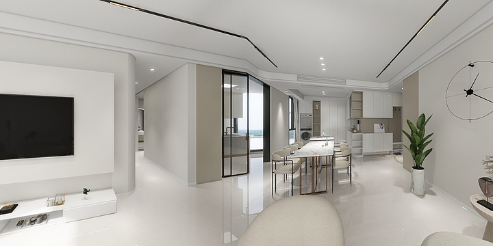 A家装设计徐文骁-酒城中心上筑110平-极简奶油-装修设计方案